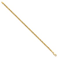 10K 3.0mm Yellow Gold Diamond-cut Rope Chain view 2