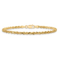 10K 3.0mm Yellow Gold Diamond-cut Rope Chain view 3