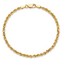 10K 3.0mm Yellow Gold Diamond-cut Rope Chain view 4
