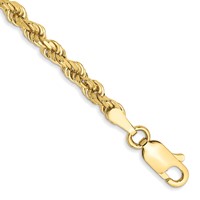 10K 3.0mm Yellow Gold Diamond-cut Rope Chain view 1