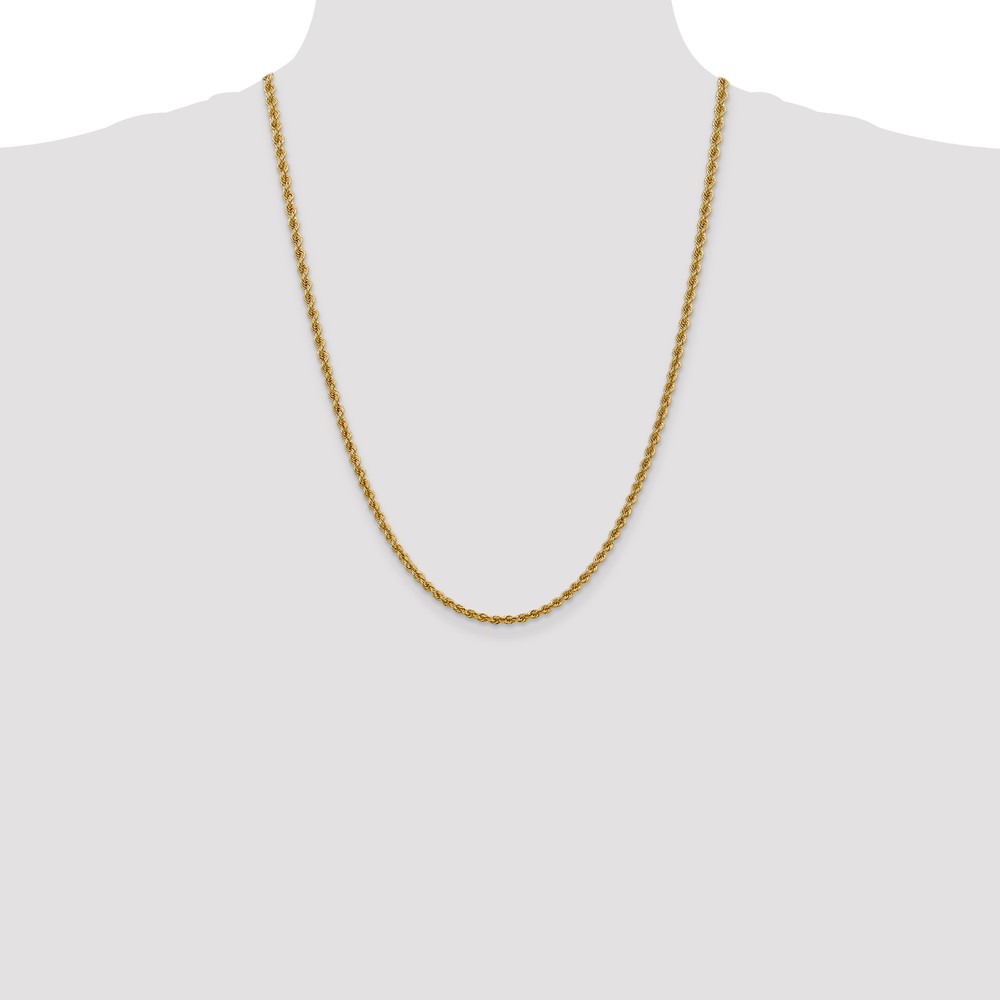 10k 3mm Regular Rope Chain (10K023S-24)