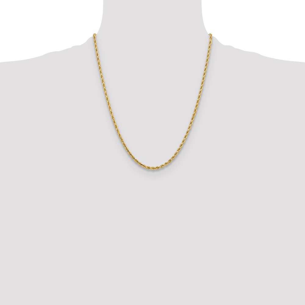 10k 3.25mm Diamond-cut Rope Chain (10K024-22)