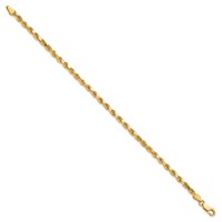 10K 3.5mm Yellow Gold Diamond-cut Rope Chain view 2