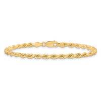 10K 3.5mm Yellow Gold Diamond-cut Rope Chain view 4