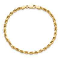 10K 3.5mm Yellow Gold Diamond-cut Rope Chain view 5