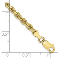 10K 3.5mm Yellow Gold Diamond-cut Rope Chain view 3