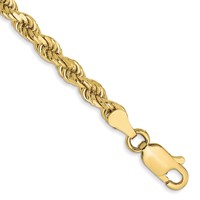 10K 3.5mm Yellow Gold Diamond-cut Rope Chain view 1