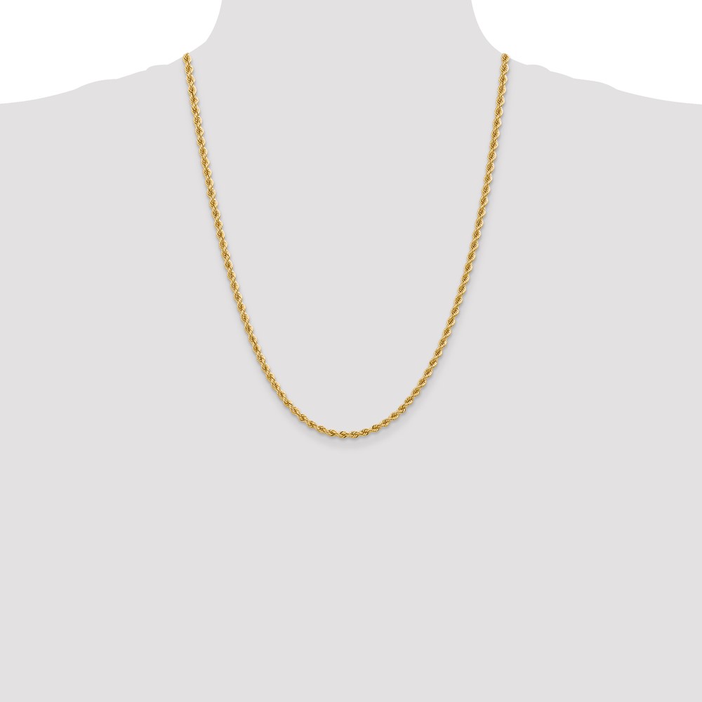 10k 3.65mm Regular Rope Chain (10K025S-24)