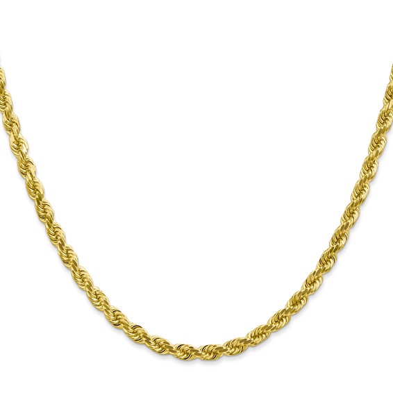10k 4mm Diamond-Cut Rope Chain (Per Inch)