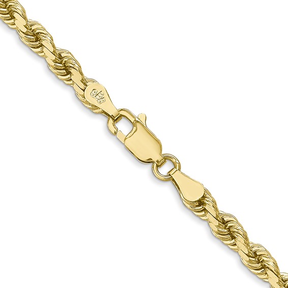 10k 4mm Diamond-Cut Rope Chain (Per Inch)