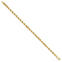 10K 4.0mm Yellow Gold Diamond-cut Rope Chain view 2