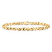 10K 4.0mm Yellow Gold Diamond-cut Rope Chain view 4
