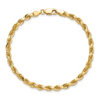10K 4.0mm Yellow Gold Diamond-cut Rope Chain view 5