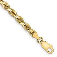 10K 4.0mm Yellow Gold Diamond-cut Rope Chain view 1