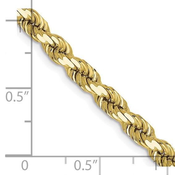 10k 4.5mm Diamond-Cut Rope Chain (Per Inch)