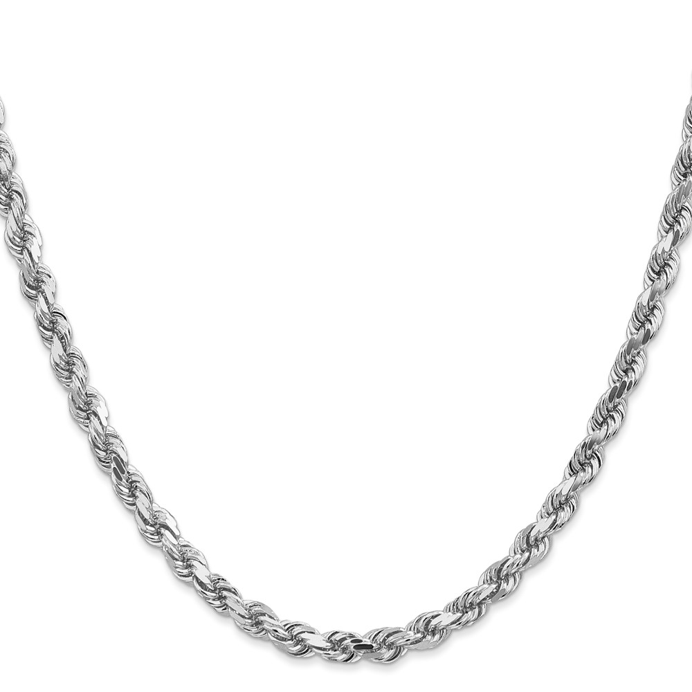 10k White Gold 4.5mm Diamond-Cut Rope Chain (10K035W-22)