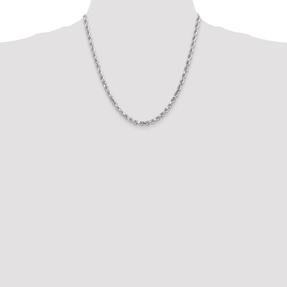 10k White Gold 4.5mm Diamond-Cut Rope Chain (10K035W-20)