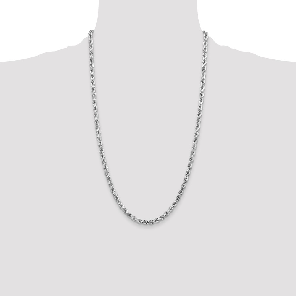 10k White Gold 4.5mm Diamond-Cut Rope Chain (10K035W-26)