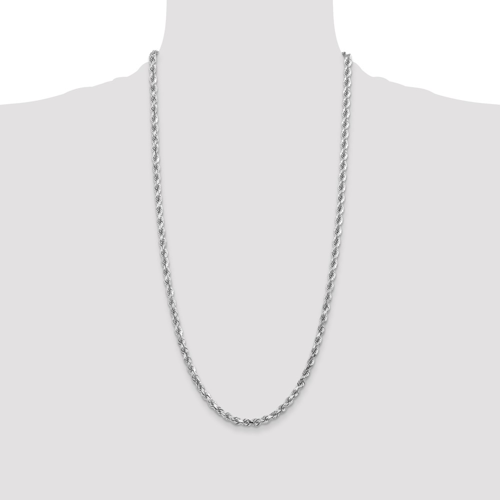 10k White Gold 4.5mm Diamond-Cut Rope Chain (10K035W-28)