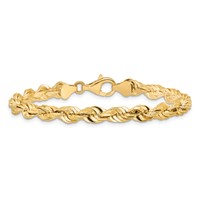 10K 5.5mm Yellow Gold Diamond-cut Rope Chain view 4