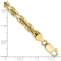 10K 5.5mm Yellow Gold Diamond-cut Rope Chain view 3