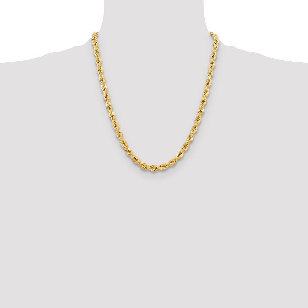 10k 6.5mm Diamond-cut Rope Chain (10K045-22)
