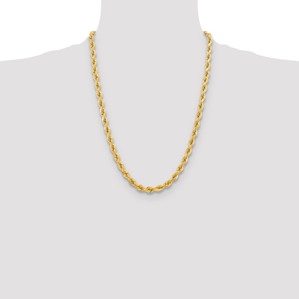 10k 6.5mm Diamond-cut Rope Chain (10K045-24)