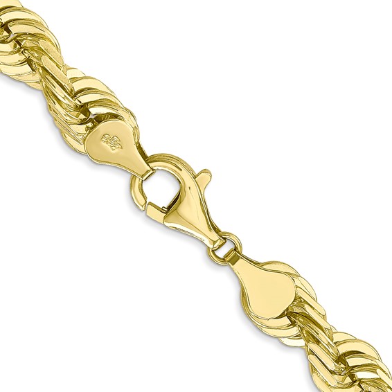 10k 7mm Diamond-Cut Rope Chain (Per Inch)