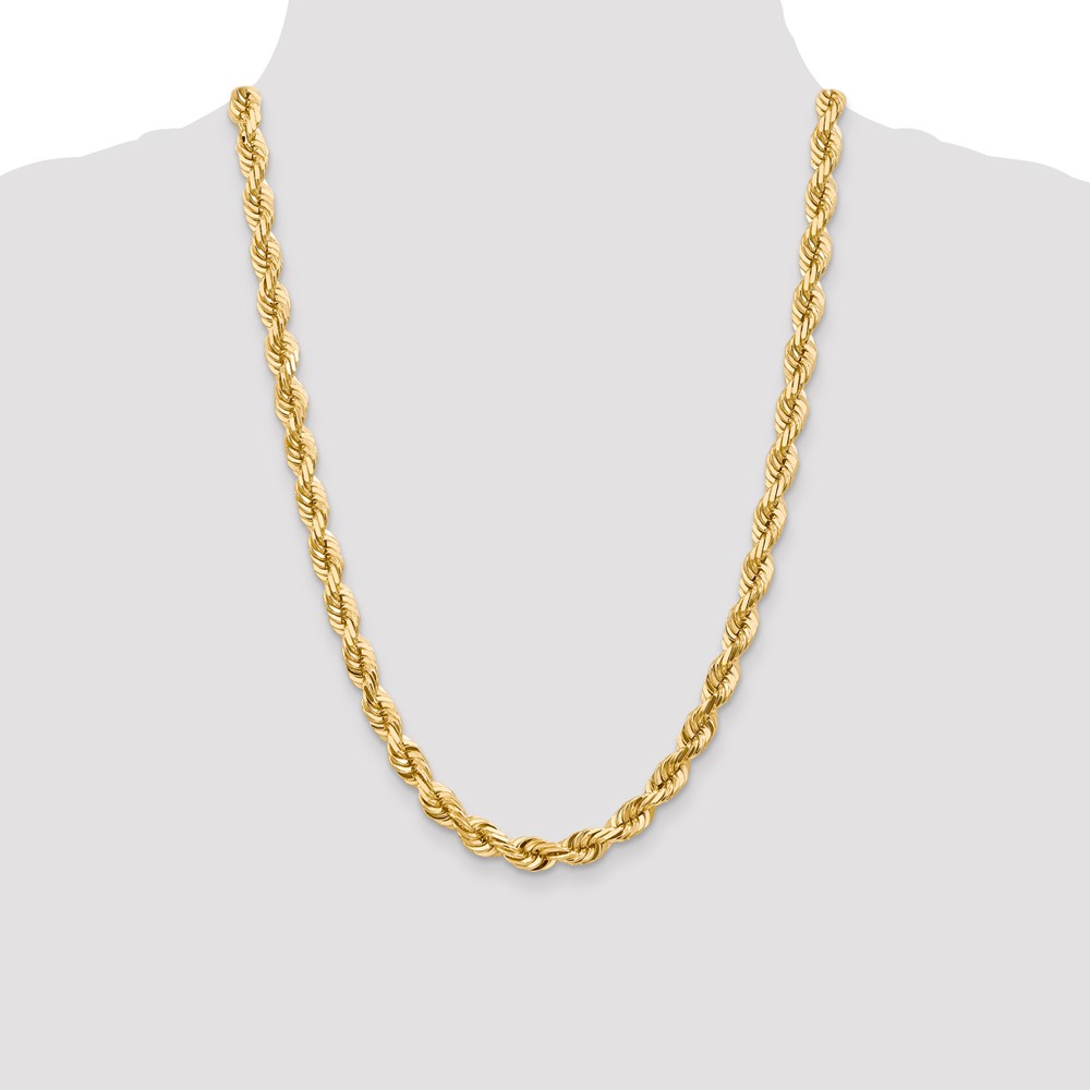 10k 7mm Diamond-cut Rope Chain (10K050-24)