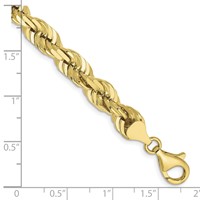 10K 7.0mm Yellow Gold D C Rope Fancy Lobster Clasp Chain view 3