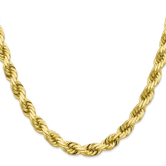 10k 8mm Diamond-Cut Rope Chain (Per Inch)