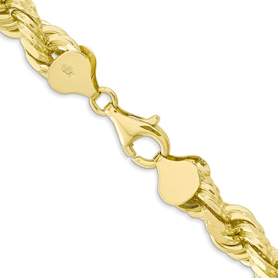 10k 8mm Diamond-Cut Rope Chain (Per Inch)
