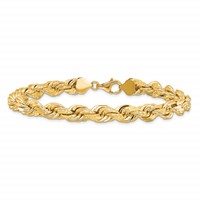 10K 8.0mm Yellow Gold D C Rope Fancy Lobster Clasp Chain view 4