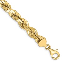 10K 8.0mm Yellow Gold D C Rope Fancy Lobster Clasp Chain view 1
