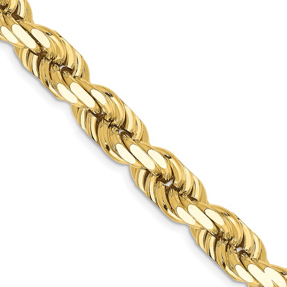 10k 8mm Diamond-Cut Rope Chain (Per Inch)