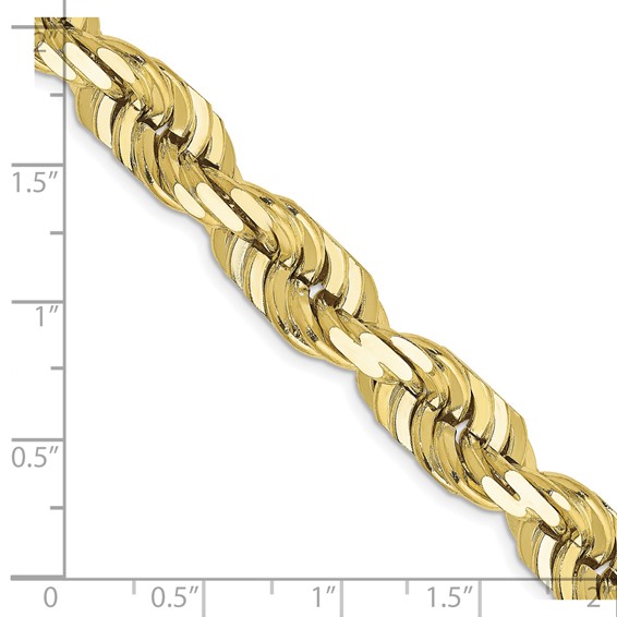 10k 10mm Diamond-Cut Rope Chain (Per Inch)