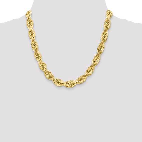 10k 10mm Diamond-Cut Rope Chain (Per Inch)