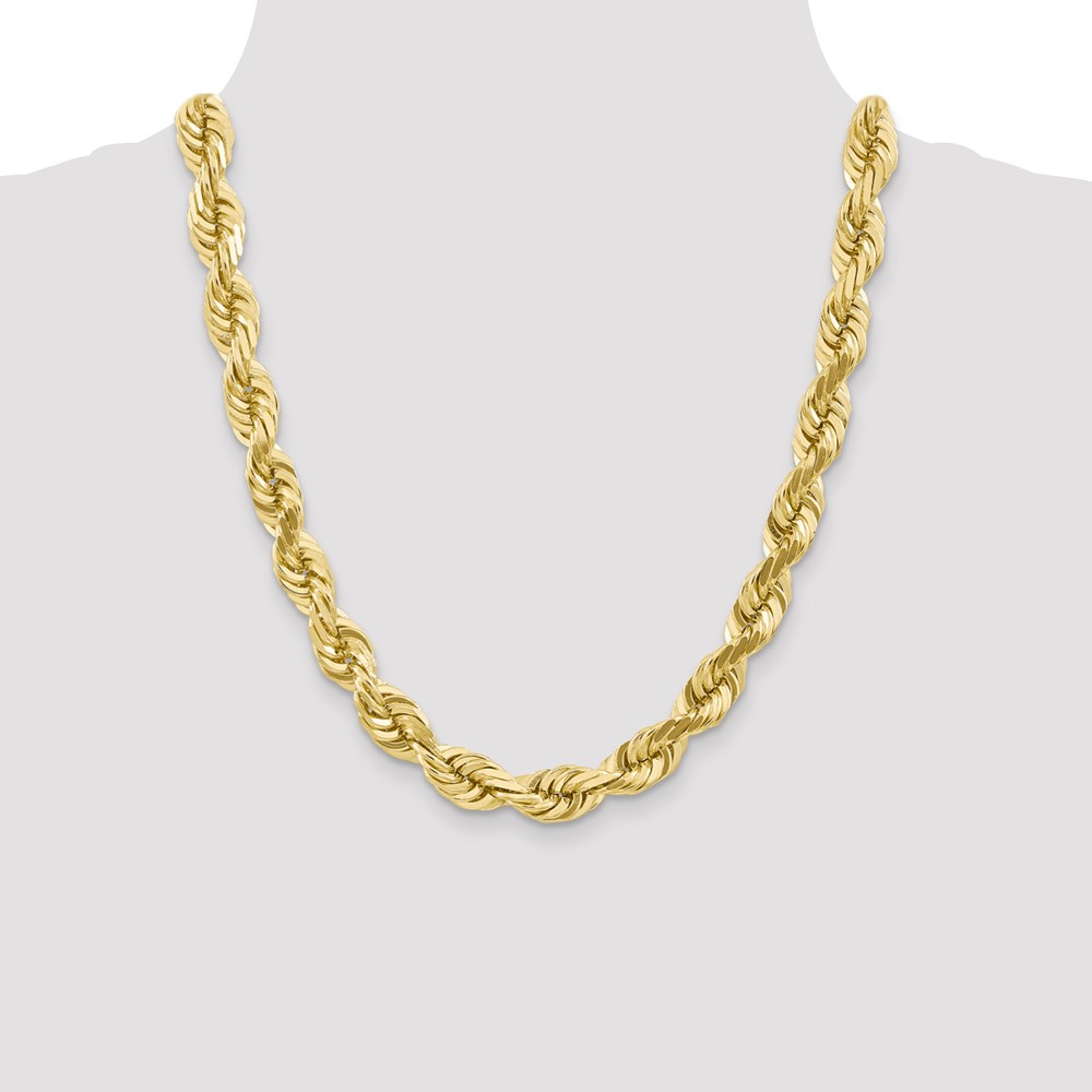 10k 10mm Diamond-cut Rope Chain (10K080-22)