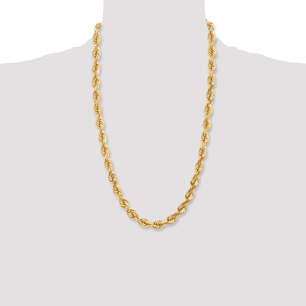 10k 10mm Diamond-cut Rope Chain (10K080-26)