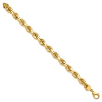 10K 10.0mm Yellow Gold D C Rope Fancy Lobster Clasp Chain view 2