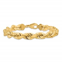 10K 10.0mm Yellow Gold D C Rope Fancy Lobster Clasp Chain view 4