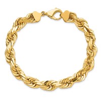 10K 10.0mm Yellow Gold D C Rope Fancy Lobster Clasp Chain view 5