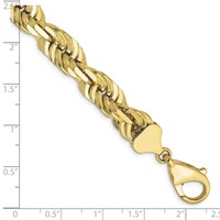 10K 10.0mm Yellow Gold D C Rope Fancy Lobster Clasp Chain view 3