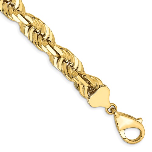 10k 10.0mm D/C Rope Fancy Lobster Clasp Chain