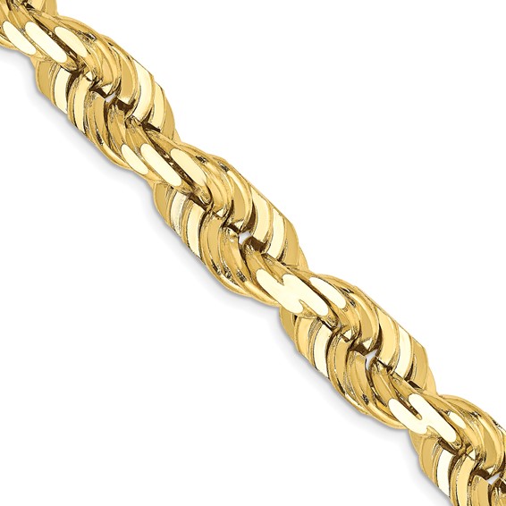 10k 10mm Diamond-Cut Rope Chain (Per Inch)