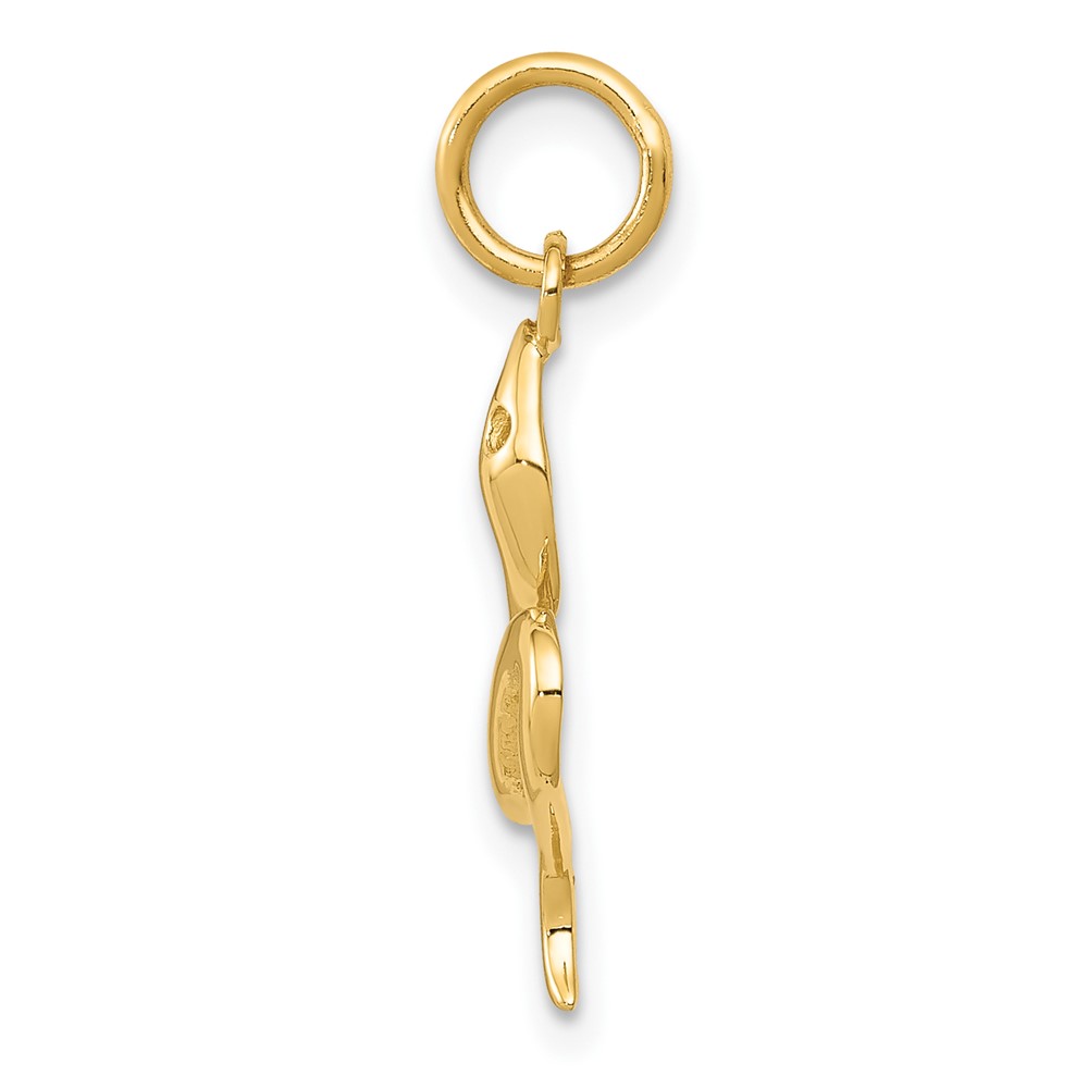 10k Solid Polished Snake Charm (10K1009)