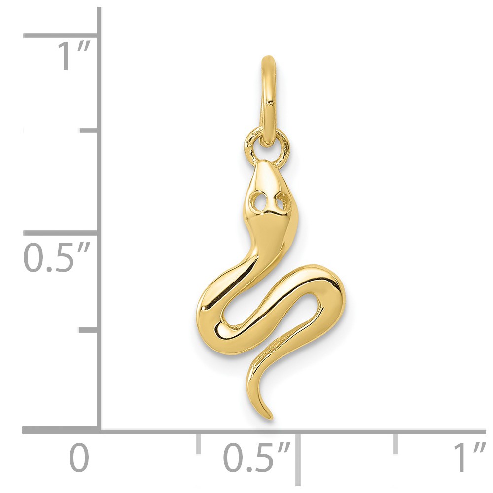 10k Solid Polished Snake Charm (10K1009)