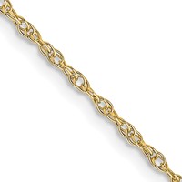 10K 1.35mm Yellow Gold Carded Cable Rope Chain view 1