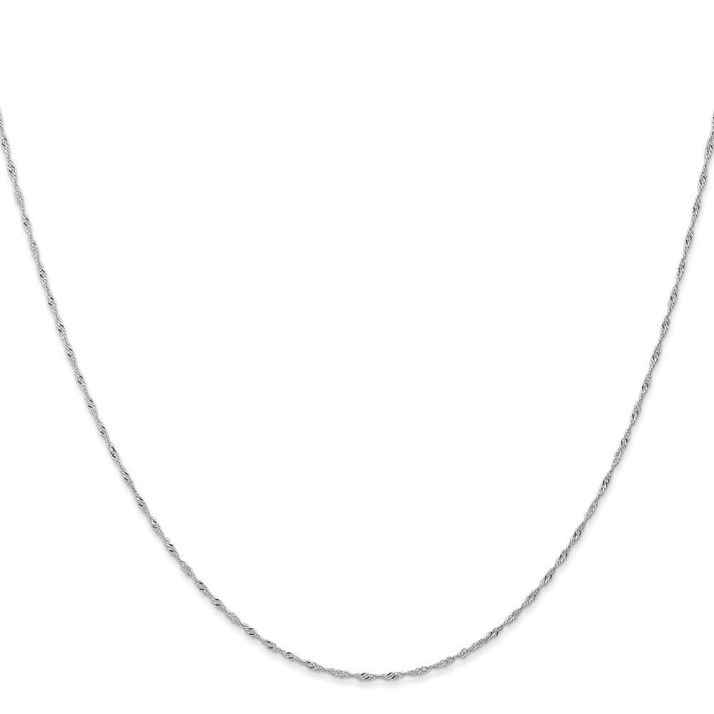 10k White Gold 1mm Carded Singapore Chain (10K10SW-18)