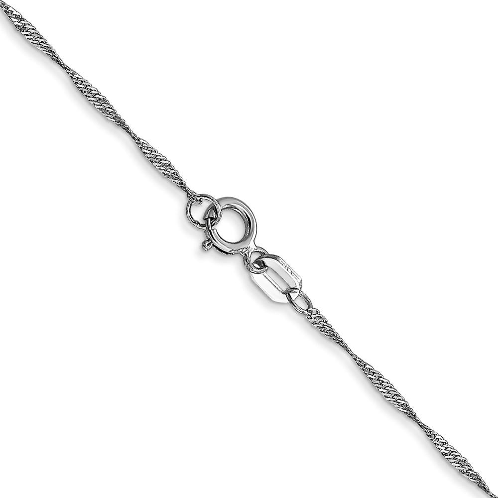 10k White Gold 1mm Carded Singapore Chain (10K10SW-18)